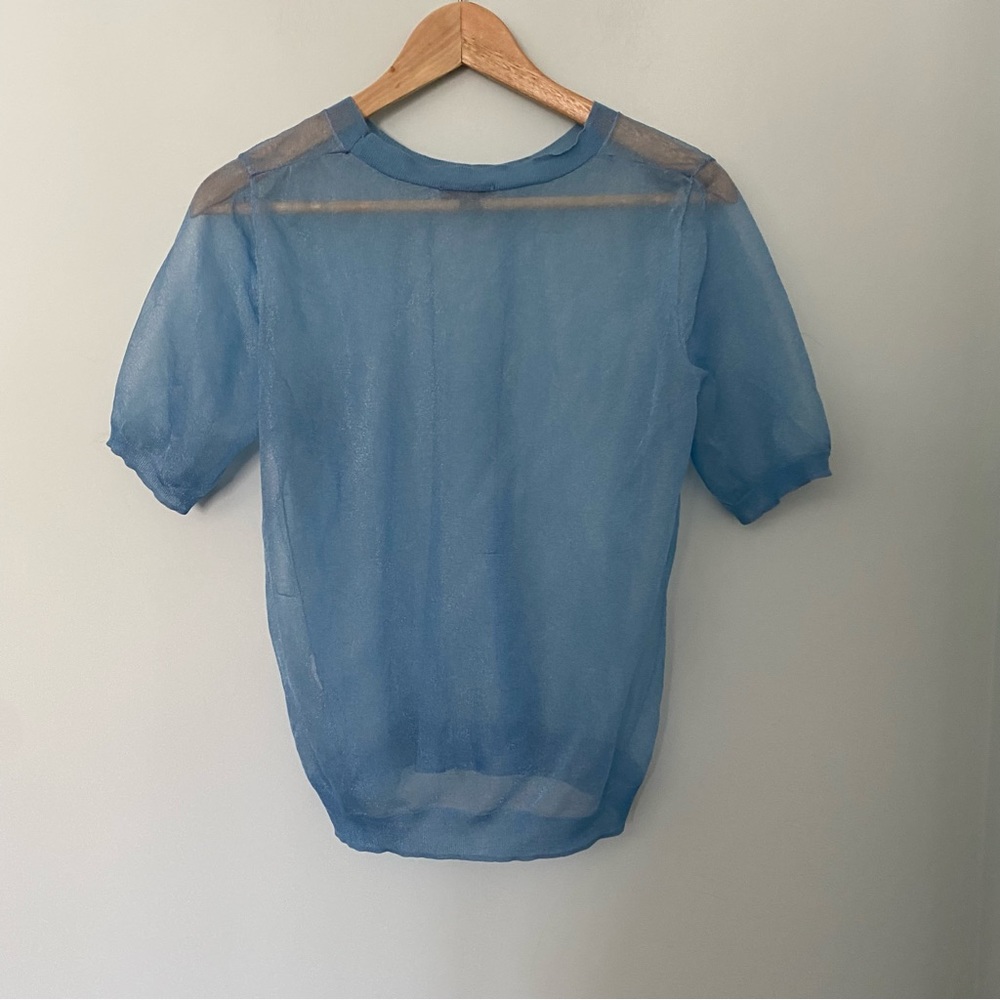 COS Tibi Style shimmery blue T-shirt